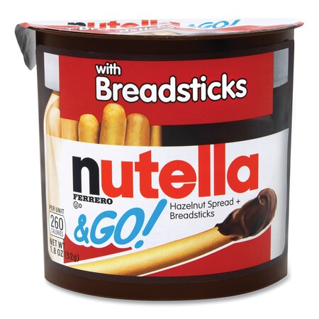 Nutella Hazelnut Spread and Breadsticks, 1.8 oz Single-Serve Tub, PK16 19779